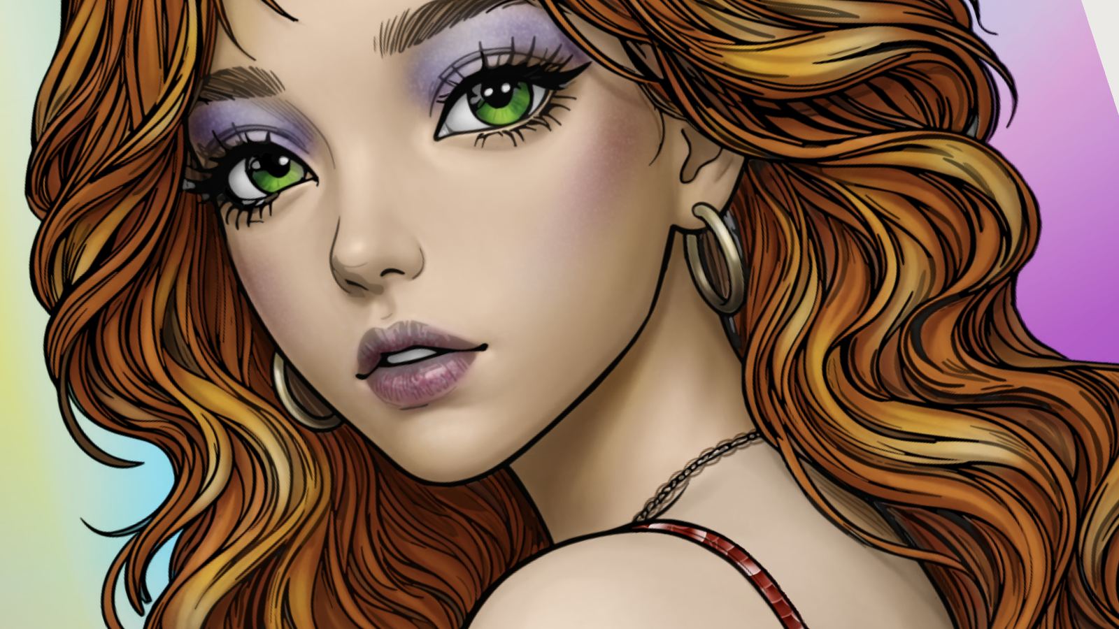 A portrait coloured in PINTA with Realistic shading