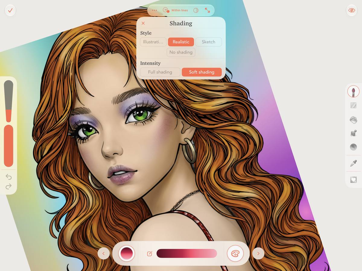 The coloured illustration with Realistic shading at Soft Shading