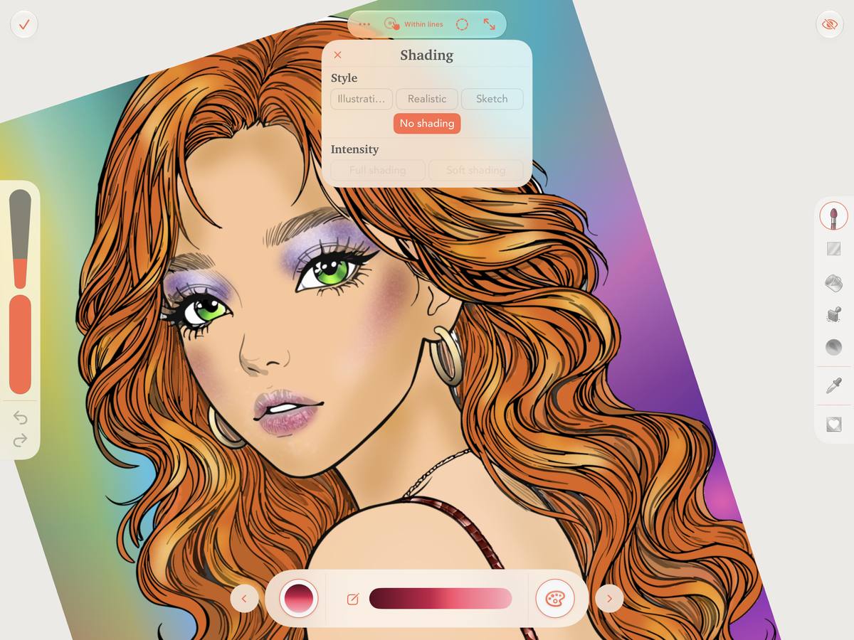 The coloured illustration with No Shading
