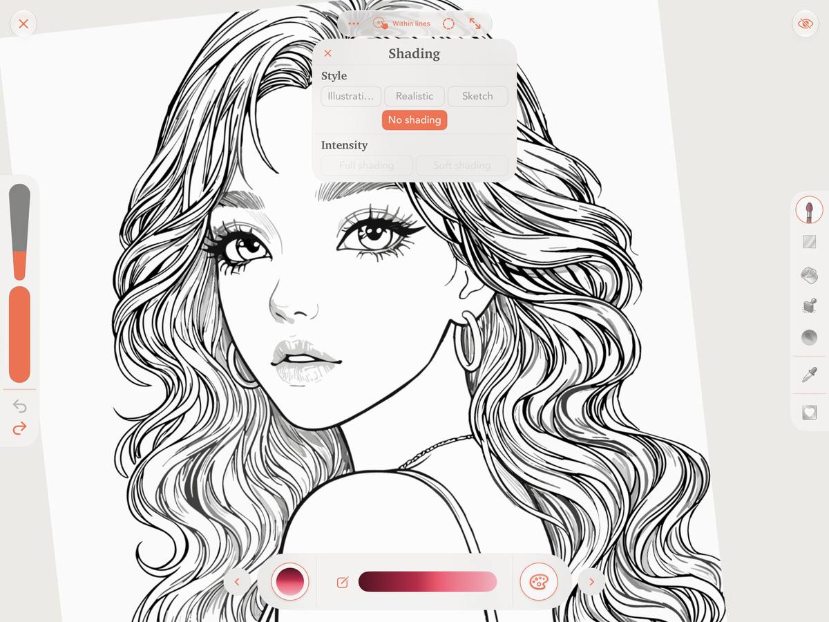 The uncoloured template with No Shading