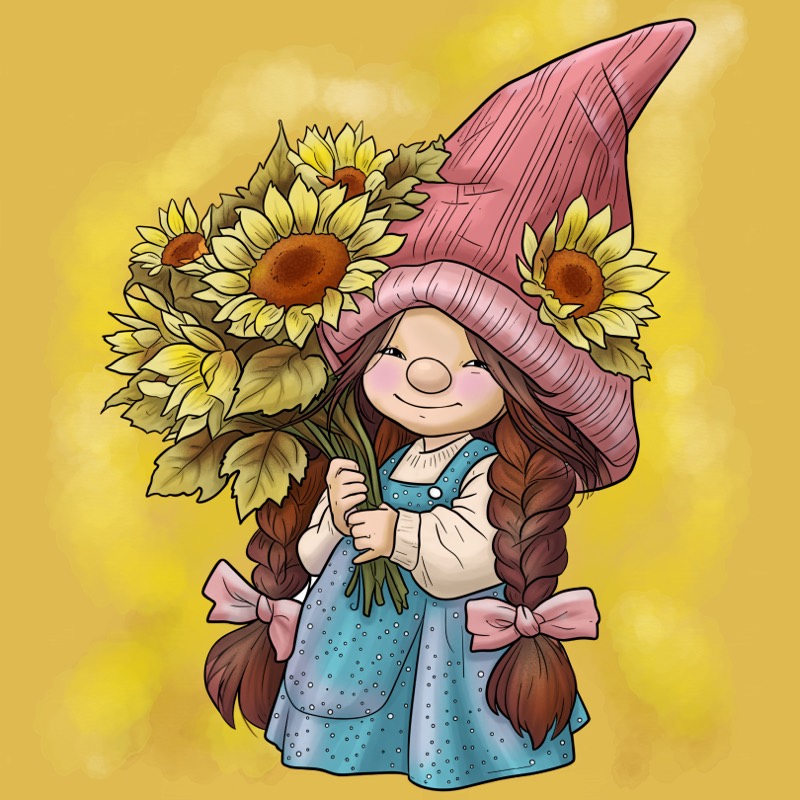 The finished illustration, fully coloured