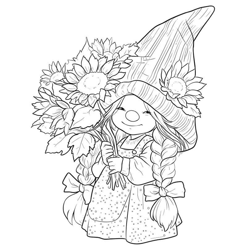 The illustration as a blank outline