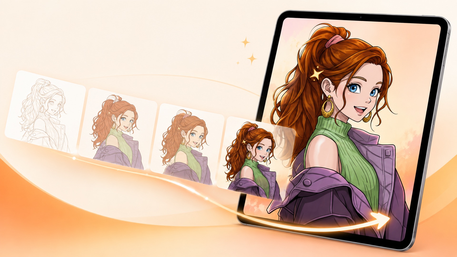 A PINTA page coloring itself in, frame by frame